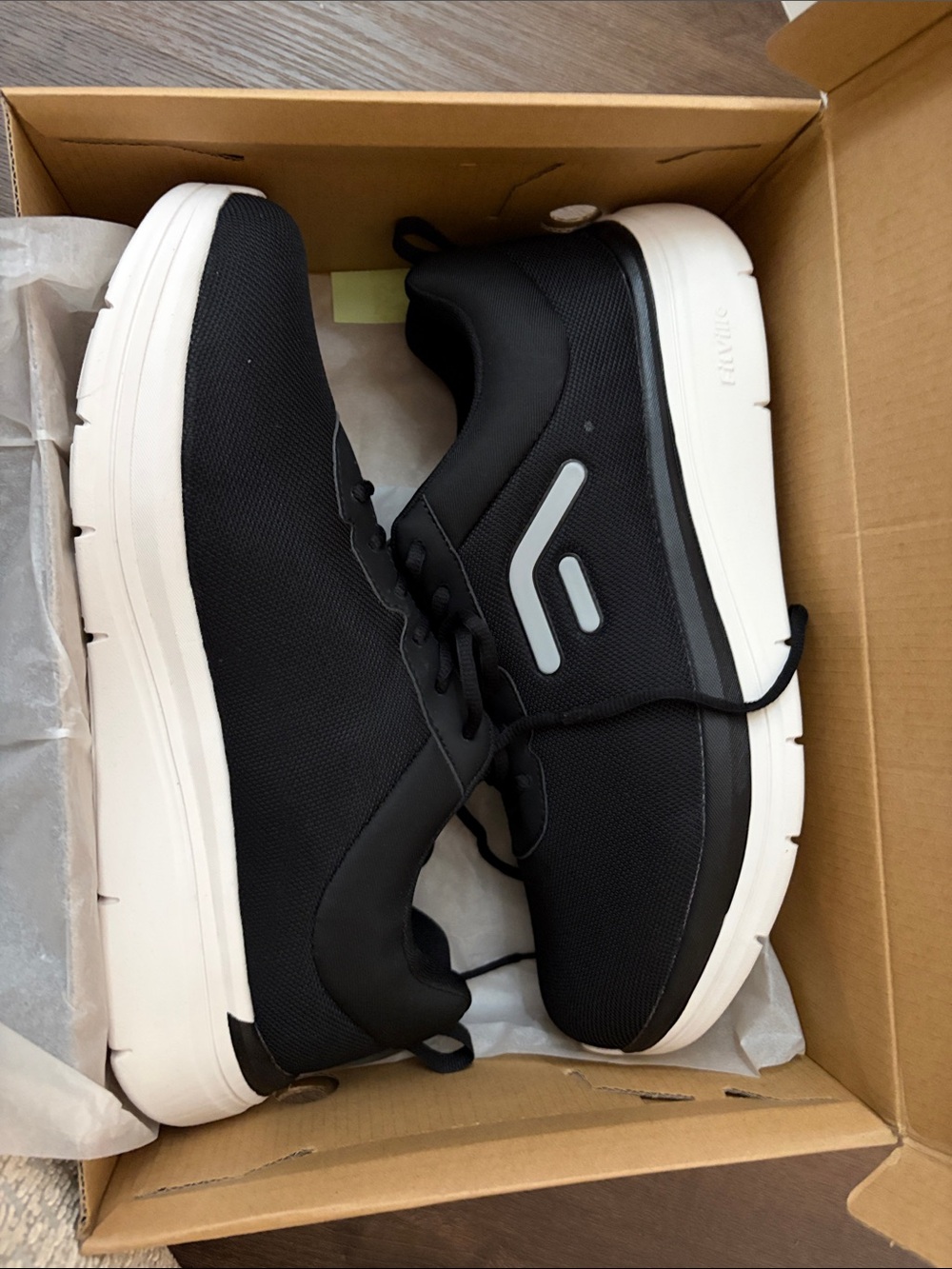 NEW FitVille Men's Extra Wide Running Shoes - 15 X-Wide Black